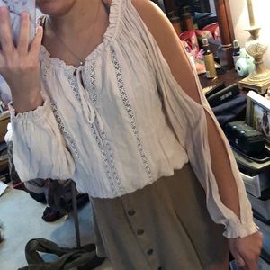 Blush Pink open sleeve blouse